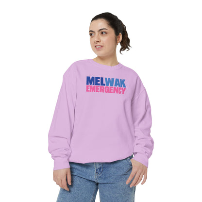 MELWAK Emergency Pink Comfort Colors Crewneck Sweatshirt
