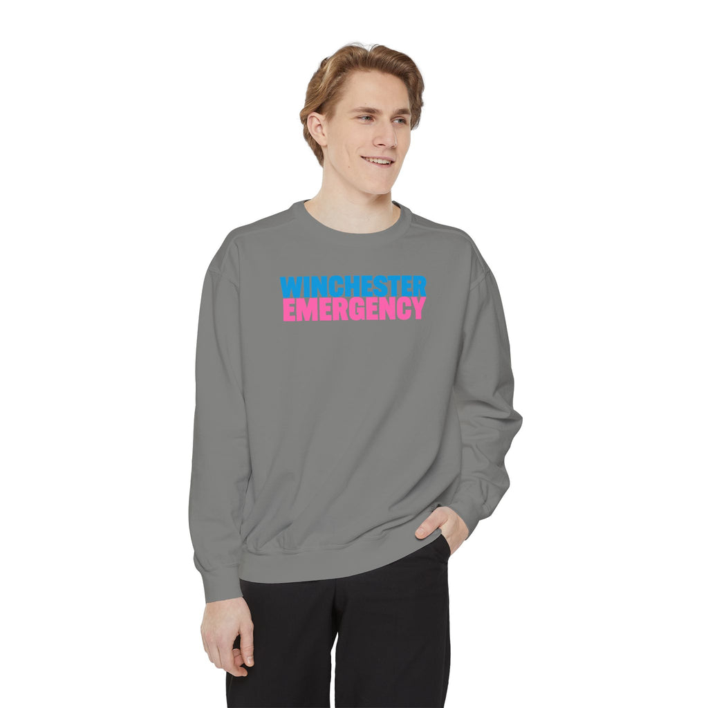 Winchester Emergency Pink Comfort Colors Crewneck Sweatshirt