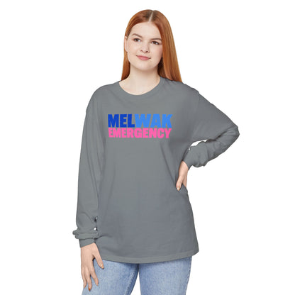 MELWAK EMERGENCY Pink CREWNECK LONG SLEEVE TEE