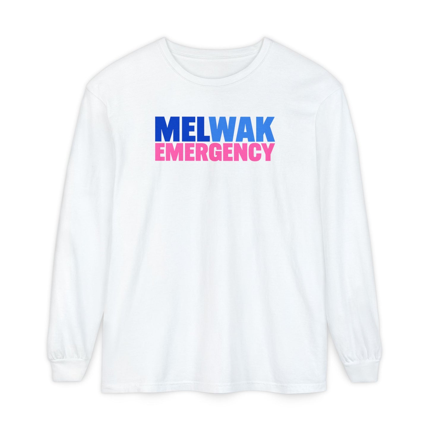 MELWAK EMERGENCY Pink CREWNECK LONG SLEEVE TEE
