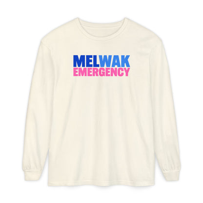 MELWAK EMERGENCY Pink CREWNECK LONG SLEEVE TEE